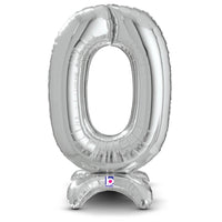 Betallic 25 inch STANDUPS NUMBER 0 - SILVER (AIR-FILL ONLY) Foil Balloon 13840SP-B-P
