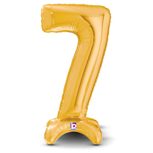 Betallic 25 inch STANDUPS NUMBER 7 - GOLD (AIR-FILL ONLY) Foil Balloon 13847GP-B-P