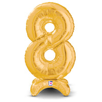 Betallic 25 inch STANDUPS NUMBER 8 - GOLD (AIR-FILL ONLY) Foil Balloon 13848GP-B-P