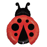 Betallic 27 inch LITTLE HOLOGRAPHIC LADYBUG - RED Foil Balloon 85667P-B-P