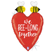 Betallic 31 inch GLITTERING WE BEE-LONG TOGETHER Foil Balloon 35623P-B-P