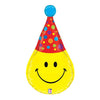 Betallic 33 inch DIMENSIONALS SMILEY PARTY HAT Foil Balloon 35256P-B-P