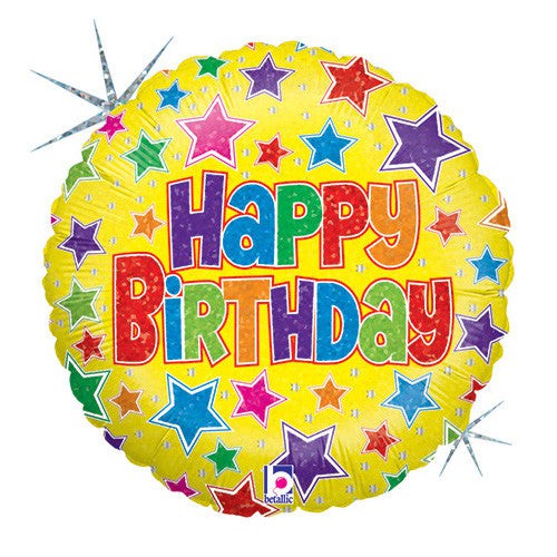 Betallic 36 inch BOLD STARS BIRTHDAY Foil Balloon 83823P-B-P