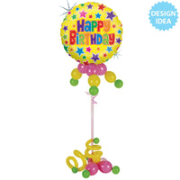Betallic 36 inch BOLD STARS BIRTHDAY Foil Balloon 83823P-B-P