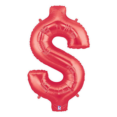 Betallic 40 inch DOLLAR SIGN $ - RED MEGALOON Foil Balloon 15851RP-B-P