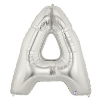 Betallic 40 inch LETTER A - SILVER MEGALOON Foil Balloon 15901SP-B-P