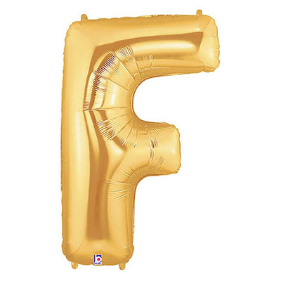 Betallic 40 inch LETTER F - GOLD MEGALOON Foil Balloon 15906GP-B-P