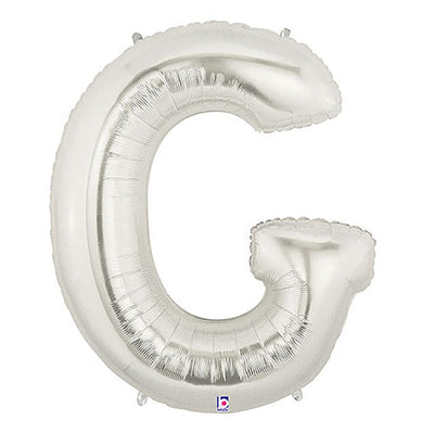 Betallic 40 inch LETTER G - SILVER MEGALOON Foil Balloon 15907SP-B-P