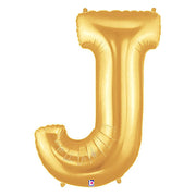 Betallic 40 inch LETTER J - GOLD MEGALOON Foil Balloon 15910GP-B-P