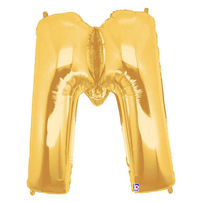Betallic 40 inch LETTER M - GOLD MEGALOON Foil Balloon 15913GP-B-P
