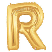Betallic 40 inch LETTER R - GOLD MEGALOON Foil Balloon 15918GP-B-P
