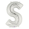 Betallic 40 inch LETTER S - SILVER MEGALOON Foil Balloon 15919SP-B-P