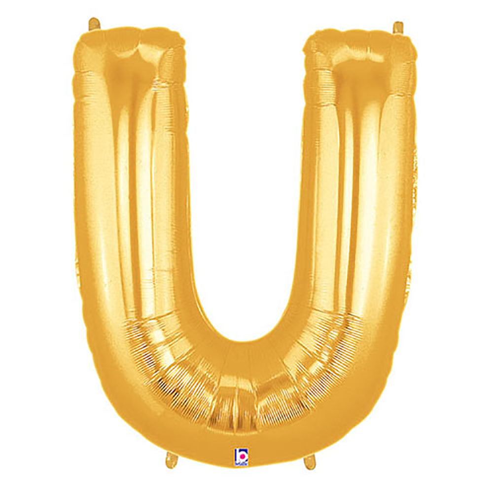 Betallic 40 inch LETTER U - GOLD MEGALOON Foil Balloon 15922GP-B-P