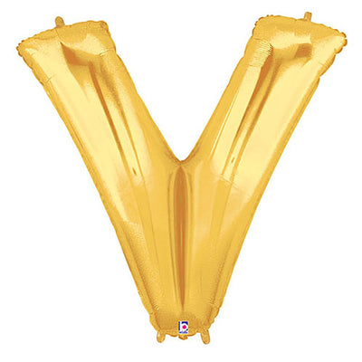 Betallic 40 inch LETTER V - GOLD MEGALOON Foil Balloon 15923GP-B-P