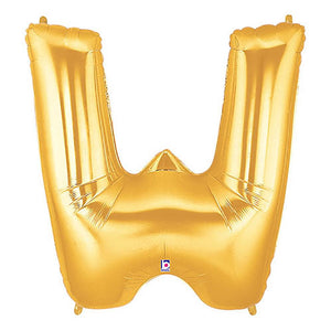 Betallic 40 inch LETTER W - GOLD MEGALOON Foil Balloon 15924GP-B-P