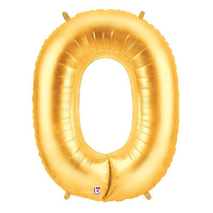 Betallic 40 inch NUMBER 0 - GOLD MEGALOON Foil Balloon 15840GP-B-P