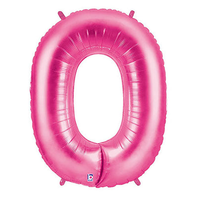 Betallic 40 inch NUMBER 0 - PINK MEGALOON Foil Balloon 15840FP-B-P