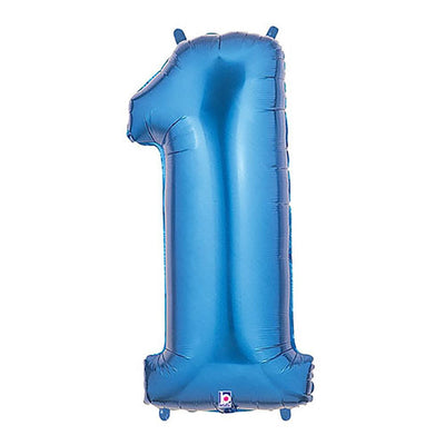 Betallic 40 inch NUMBER 1 - BLUE MEGALOON Foil Balloon 15841BP-B-P