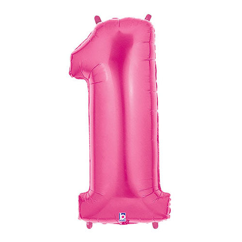 Betallic 40 inch NUMBER 1 - PINK MEGALOON Foil Balloon 15841FP-B-P