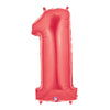 Betallic 40 inch NUMBER 1 - RED MEGALOON Foil Balloon 15841RP-B-P