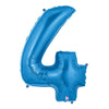 Betallic 40 inch NUMBER 4 - BLUE MEGALOON Foil Balloon 15844BP-B-P
