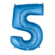 Betallic 40 inch NUMBER 5 - BLUE MEGALOON Foil Balloon 15845BP-B-P
