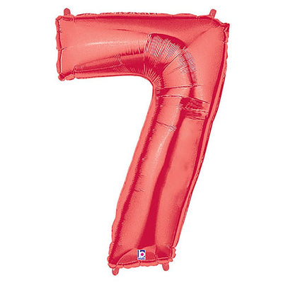 Betallic 40 inch NUMBER 7 - RED MEGALOON Foil Balloon 15847RP-B-P