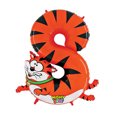 Betallic 40 inch NUMBER 8 - CAT ZOOLOON Foil Balloon 14948MP-B-P