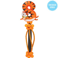 Betallic 40 inch NUMBER 8 - CAT ZOOLOON Foil Balloon 14948MP-B-P