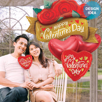 Betallic 41 inch VALENTINE RED ROSE BANNER Foil Balloon 25241-B-P