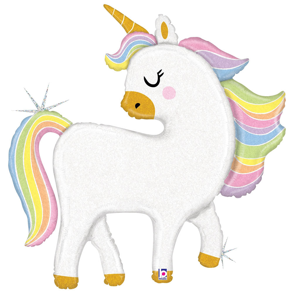 Betallic 48 inch GLITTER PASTEL UNICORN Foil Balloon 35952-B-P