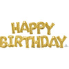 BLOCK PHRASE: ″HAPPY BIRTHDAY" - GOLD (AIR - FILL ONLY) - LA Balloons