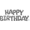 BLOCK PHRASE: ″HAPPY BIRTHDAY" - SILVER (AIR - FILL ONLY) - LA Balloons