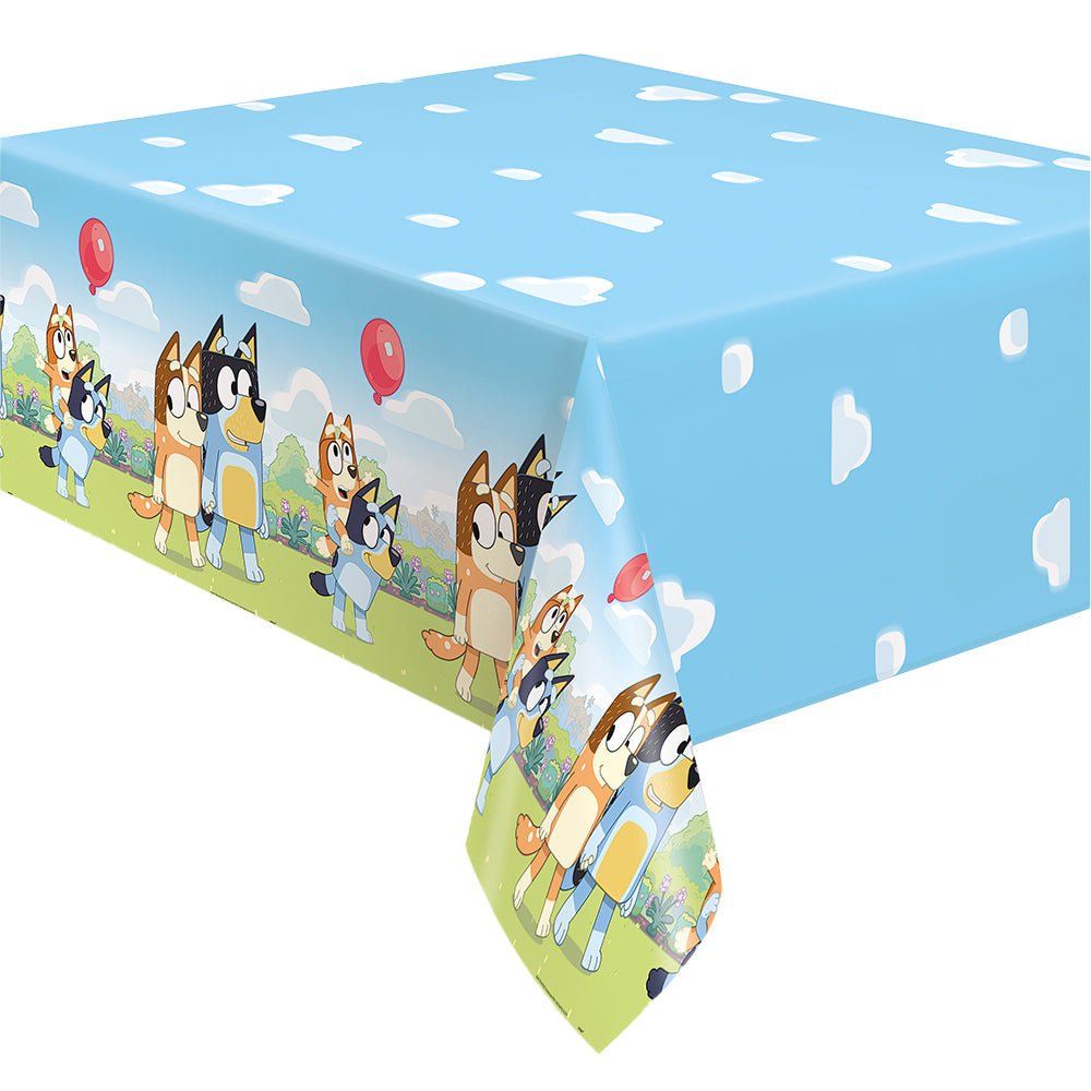 BLUEY PLASTIC TABLE COVER 54 inch x 84 inch - LA Balloons