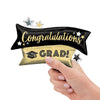 CONGRATULATIONS GRAD GOLD & BLACK MINI SHAPE (AIR - FILL ONLY) - LA Balloons