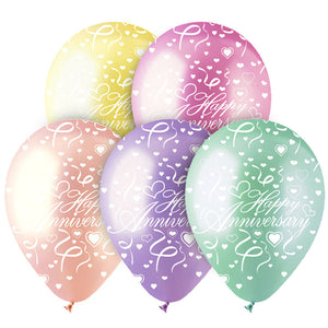 CTI 12 inch ALL-ROUND ANNIVERSARY Latex Balloons 950034-C
