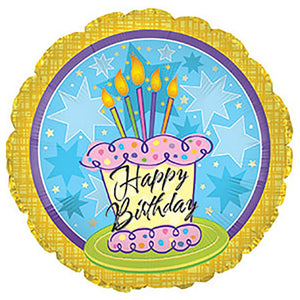 CTI 17 inch BIRTHDAY CAKE WITH STARS Foil Balloon 114496-C-U