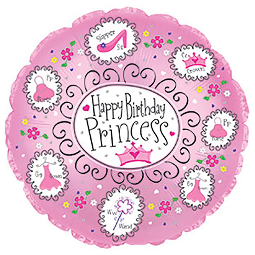 17 inch CTI Birthday Princess Pink Foil Balloon - 114497