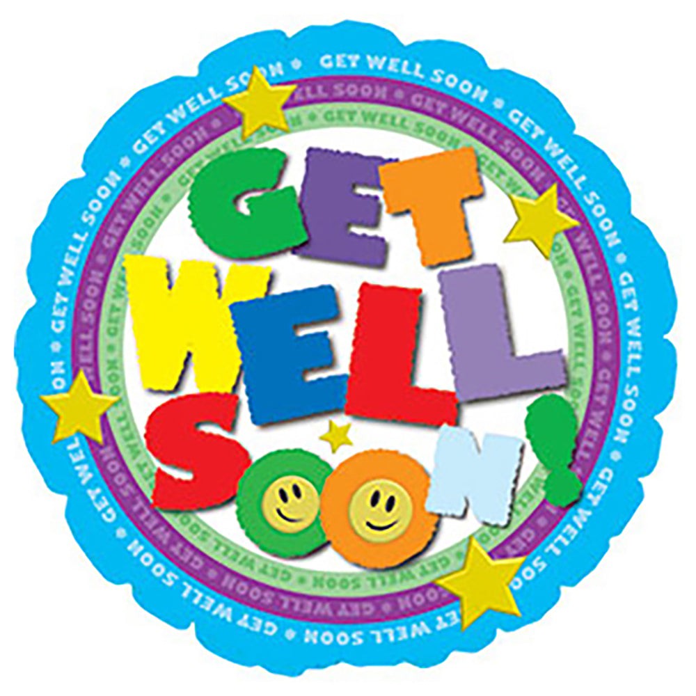 CTI 17 inch GET WELL COLORFUL TYPE Foil Balloon 114610-C-U