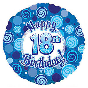 CTI 17 inch HAPPY 18 BIRTHDAY BLUE DAZZLEOONS Foil Balloon 114731-C-U