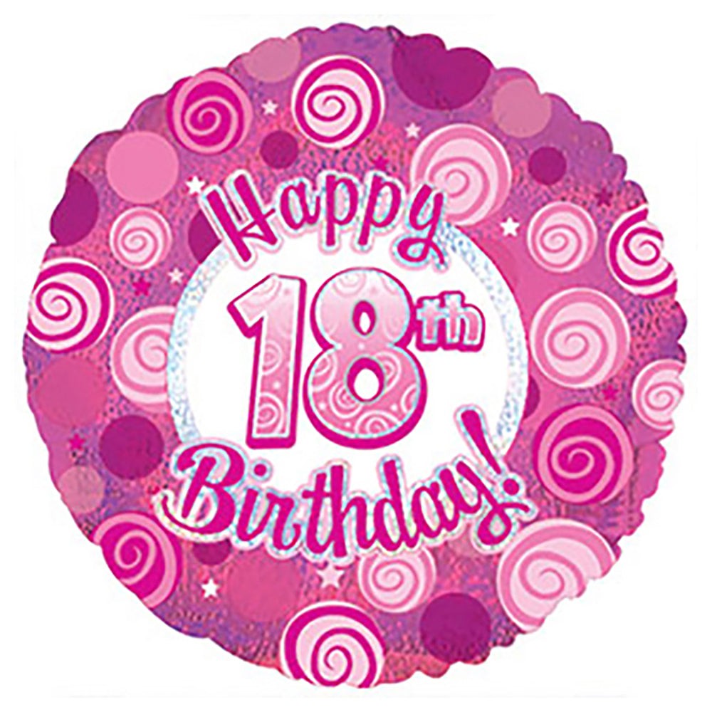 CTI 17 inch HAPPY 18 BIRTHDAY PINK DAZZLEOONS Foil Balloon 114724-C-U