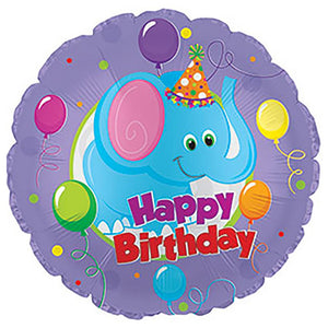 CTI 17 inch HAPPY BIRTHDAY PARTY ELEPHANT Foil Balloon 114133-C-U