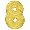 CTI 38 inch NUMBER 8 - GOLD SPARKLE Foil Balloon 433608-C-U
