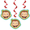 CURIOUS GEORGE HANGING SWIRLS (3 PK) - LA Balloons