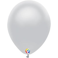 Funsational 7 inch FUNSATIONAL METALLIC SILVER Latex Balloons 21403-F