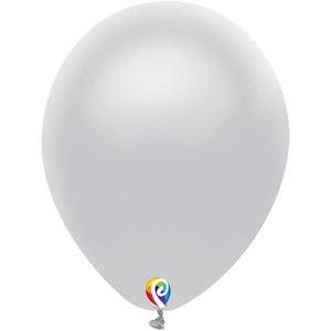 Funsational 7 inch FUNSATIONAL METALLIC SILVER Latex Balloons 21403-F