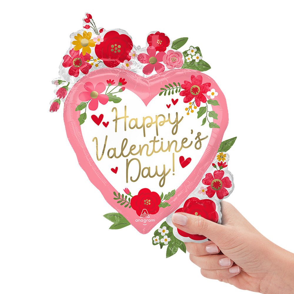 HAPPY VALENTINE'S DAY FLORAL MINI SHAPE (AIR FILL ONLY)