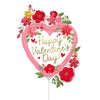 HAPPY VALENTINE'S DAY FLORAL MINI SHAPE (AIR FILL ONLY) - LA Balloons