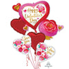 HAPPY VALENTINE'S DAY HEART & ROSE BOUQUET - LA Balloons