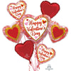 HAPPY VALENTINE'S DAY MARBLE HEART TRIO BOUQUET - LA Balloons